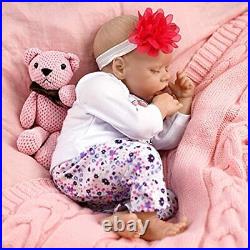 JIZHI Lifelike Reborn Baby Dolls Girl 17 Inch Full Vinyl Body Washable Realis