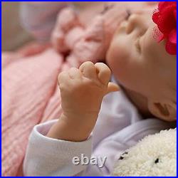 JIZHI Lifelike Reborn Baby Dolls Girl 17 Inch Full Vinyl Body Washable Realis