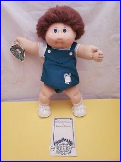 Jesmar Cabbage Patch Kids Doll Spain Brown Fuzzy Hair, Blue Eyes And Freckles