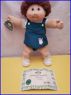 Jesmar Cabbage Patch Kids Doll Spain Brown Fuzzy Hair, Blue Eyes And Freckles