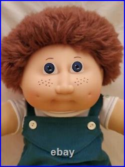 Jesmar Cabbage Patch Kids Doll Spain Brown Fuzzy Hair, Blue Eyes And Freckles