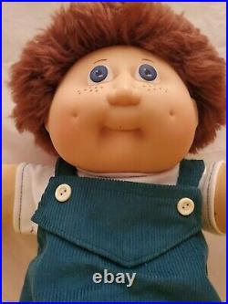 Jesmar Cabbage Patch Kids Doll Spain Brown Fuzzy Hair, Blue Eyes And Freckles