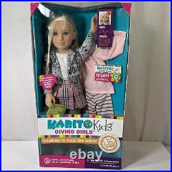 Karito Kids Leza Doll 21 Blonde Blue Eyes Extra PJs Giving Girl 2010 New In Box