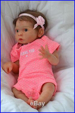 Katrin solid soft silicone baby doll created by artist Oxana Lukyanets
