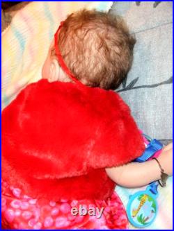 LIFELIKE GORGEOUS! Baby with German glass eyes Laura Tuzio Ross reborn Doll