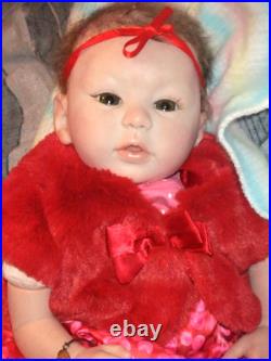 LIFELIKE GORGEOUS! Baby with German glass eyes Laura Tuzio Ross reborn Doll