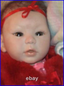 LIFELIKE GORGEOUS! Baby with German glass eyes Laura Tuzio Ross reborn Doll