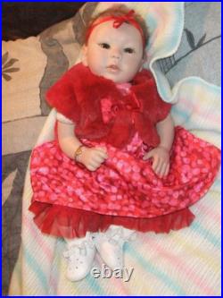 LIFELIKE GORGEOUS! Baby with German glass eyes Laura Tuzio Ross reborn Doll