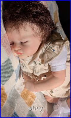 Laci Christine's Newborn Size Reborn Doll Andrea Lynn Handmade Rooted Mohair