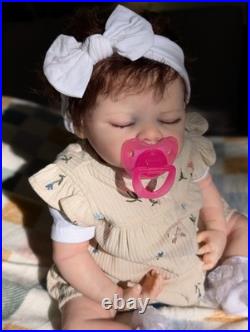 Laci Christine's Newborn Size Reborn Doll Andrea Lynn Handmade Rooted Mohair