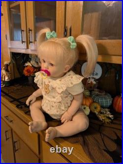 Laci Christine's Reborn Large Toddler Doll Kasey 26 Rooted Blonde Human Hair