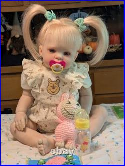 Laci Christine's Reborn Large Toddler Doll Kasey 26 Rooted Blonde Human Hair