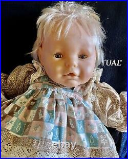 Large Berjusa 25 Vinyl Cloth Baby Doll Vintage Rare EUC