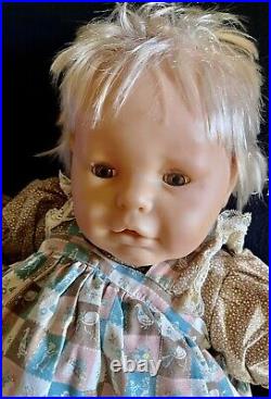Large Berjusa 25 Vinyl Cloth Baby Doll Vintage Rare EUC