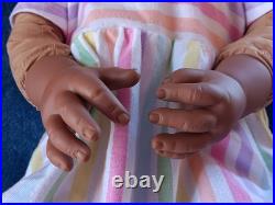 Lee Middleton Doll 24 Girl AA Toddler African American Vinyl Cloth Reva 2004 EU