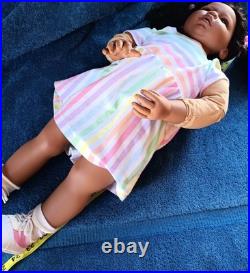 Lee Middleton Doll 24 Girl AA Toddler African American Vinyl Cloth Reva 2004 EU