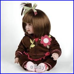 Life Like Doll Baby Realistic Reborn Girl Brown Hair Eyes Toddler Real Babies