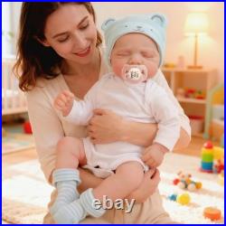 Lifelike 20-Inch Full Body Silicone Baby Doll with Closed Eyes Gentle Playmate