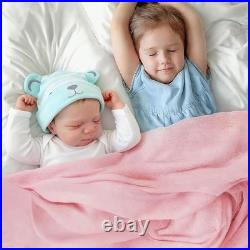 Lifelike 20-Inch Full Body Silicone Baby Doll with Closed Eyes Gentle Playmate