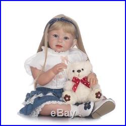 Lifelike 28 Adorable Reborn Toddler Baby Dolls Soft Silicone Girl Blonde Hair