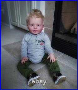 Lifelike 28inch Reborn Baby Doll Toddler Boy Rooted Hair Handmade Toy Girl Gift
