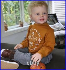 Lifelike 28inch Reborn Baby Doll Toddler Boy Rooted Hair Handmade Toy Girl Gift