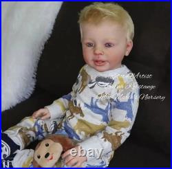 Lifelike 28inch Reborn Baby Doll Toddler Boy Rooted Hair Handmade Toy Girl Gift
