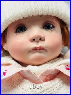 Lifelike Baby Doll Realistic Vinyl Pink Skirt Heart Sweater Hat Collectible