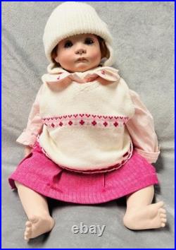 Lifelike Baby Doll Realistic Vinyl Pink Skirt Heart Sweater Hat Collectible