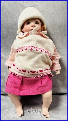Lifelike Baby Doll Realistic Vinyl Pink Skirt Heart Sweater Hat Collectible