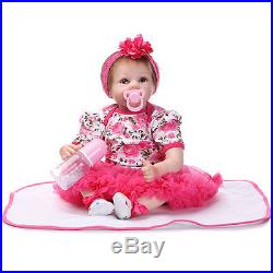Lifelike Baby Girl Doll Silicone Vinyl Reborn Newborn Dolls with Clothes 22inch US