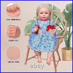 Lifelike Reborn Baby Doll 18Full Body Vinyl Smooth Skin Blue Eyes Girl Handmade