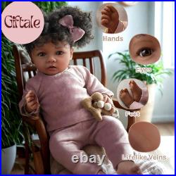 Lifelike Reborn Baby Doll Daisy 20 Inch Black Girl Newborn with Soft Body &
