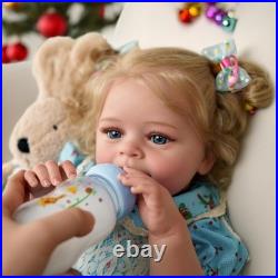 Lifelike Reborn Baby Dolls 18 Inch RealisticNewborn Baby Dolls Blond Girl Ha