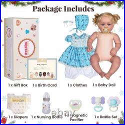 Lifelike Reborn Baby Dolls 18 Inch RealisticNewborn Baby Dolls Blond Girl Ha