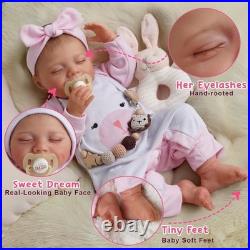 Lifelike Reborn-Baby Dolls 20Inch Sweet Smile Realistic Newborn Full Silicone