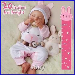 Lifelike Reborn-Baby Dolls 20Inch Sweet Smile Realistic Newborn Full Silicone