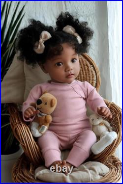 Lifelike Reborn Baby Dolls Black Girl- 20 Inch Soft Body Realistic-Newborn Handm