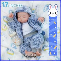 Lifelike Reborn Baby Dolls Boys 17-Inch Soft Body Realistic-Newborn Baby Fu