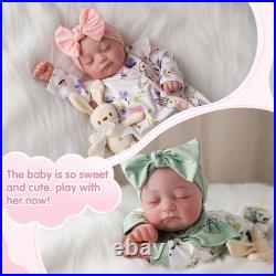 Lifelike Reborn Baby Dolls Twins, 20 Inch Realistic Newborn Boy Girl Soft Vinyl