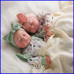 Lifelike Reborn Baby Dolls Twins, 20 Inch Realistic Newborn Boy Girl Soft Vinyl