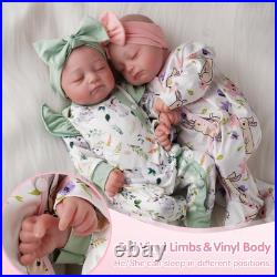 Lifelike Reborn Baby Dolls Twins, 20 Inch Realistic Newborn Boy Girl Soft Vinyl