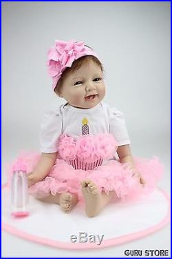 Lifelike Reborn Baby Girl Vinyl Kids Doll Handmade Doll With Clothes 22'