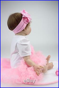 Lifelike Reborn Baby Girl Vinyl Kids Doll Handmade Doll With Clothes 22'