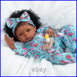 Lifelike Reborn Black Girl 18-Inch Realistic Newborn Real Life Baby Dolls