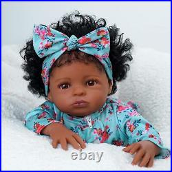 Lifelike Reborn Black Girl 18-Inch Realistic Newborn Real Life Baby Dolls