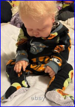 Lifelike Reborn Doll Blonde Straight Hair Light Complexion authentic pickle