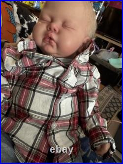 Lifelike Reborn Doll Blonde Straight Hair Light Complexion authentic pickle