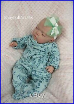 Lifelike newborn reborn baby girl doll, Little Apple 18 sleeping closed eyes