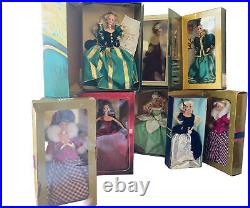 Lot Of 8 1990's New Special Edition Barbie Dolls Dresses Winter Avon Sears